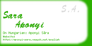 sara aponyi business card